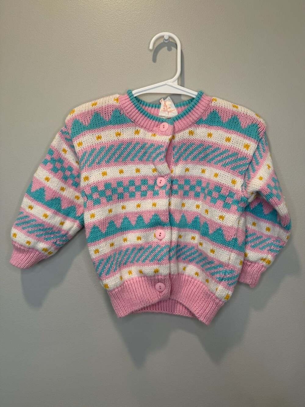 Hanna Cardigan Sweater Size 80 Pink Multi Knit